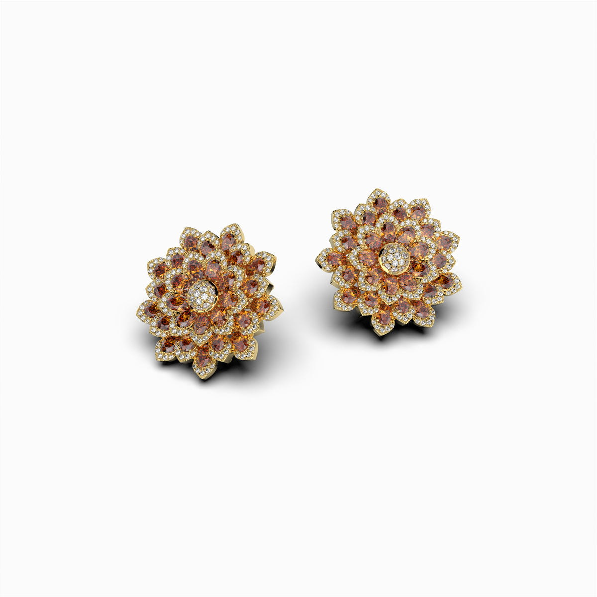Natural Hessonite Stone Earring
