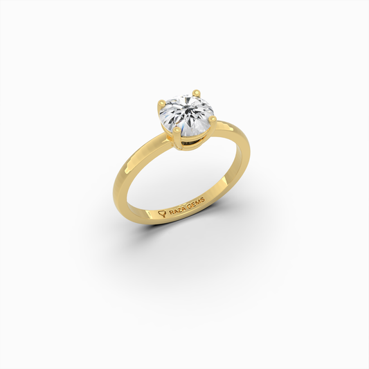 Natural 1 Carat Diamond Ring - Varya - Yellow Gold