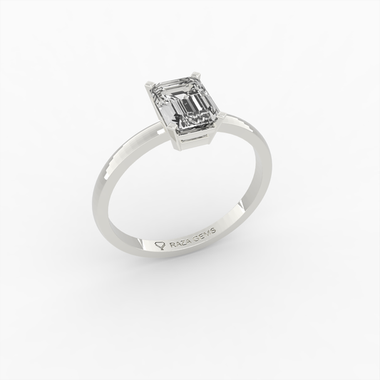 2 Carat Natural Diamond Ring in Emerald Cut - Emiliya