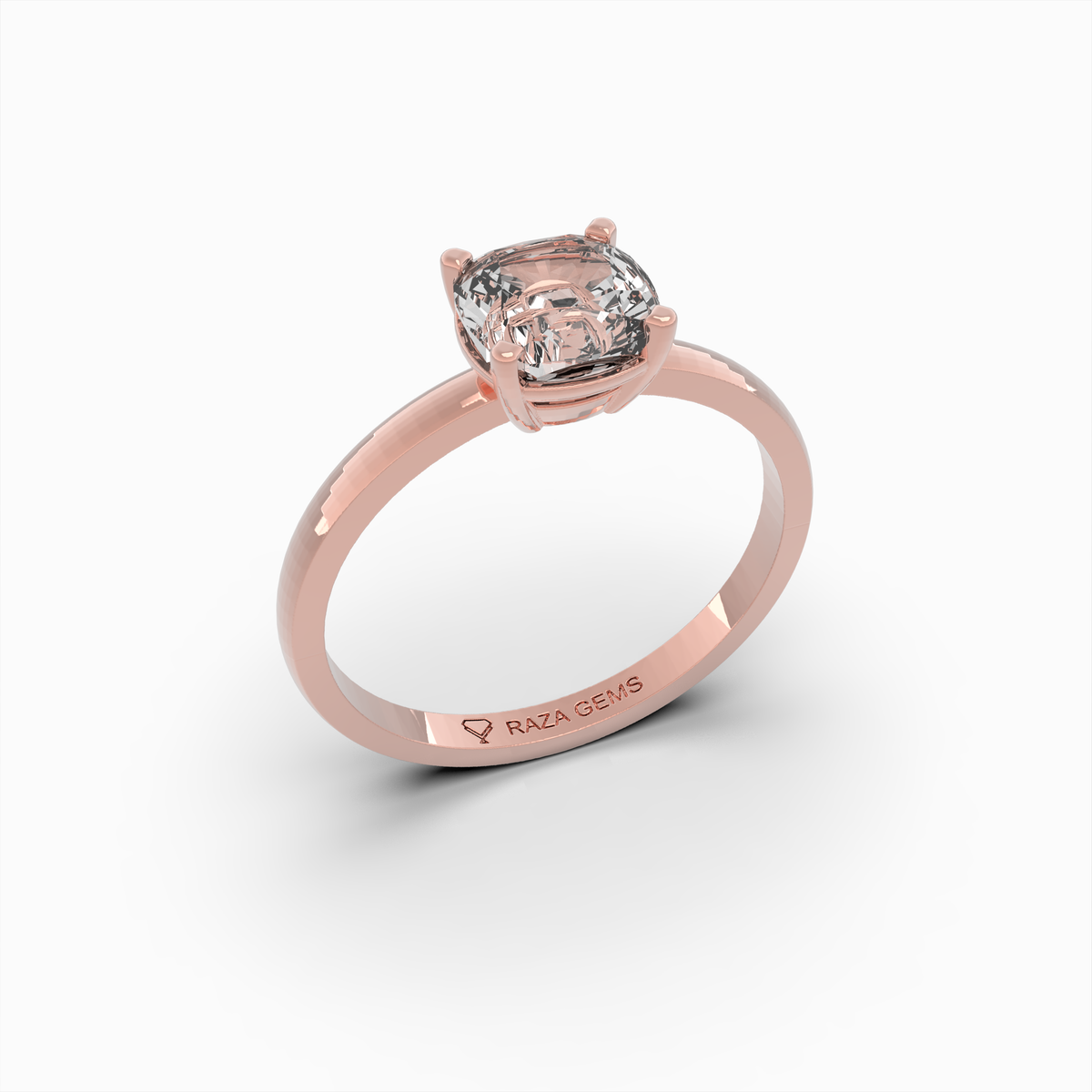 2 Carat Natural Diamond Ring in Asscher Cut - Lara