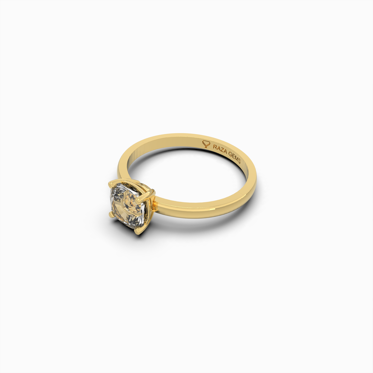 2 Carat Natural Diamond Ring in Asscher Cut - Lara