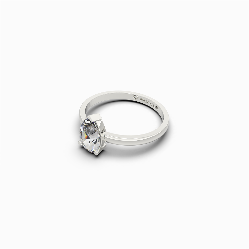 2 Carat Natural Diamond Ring in Pear Cut - Mila