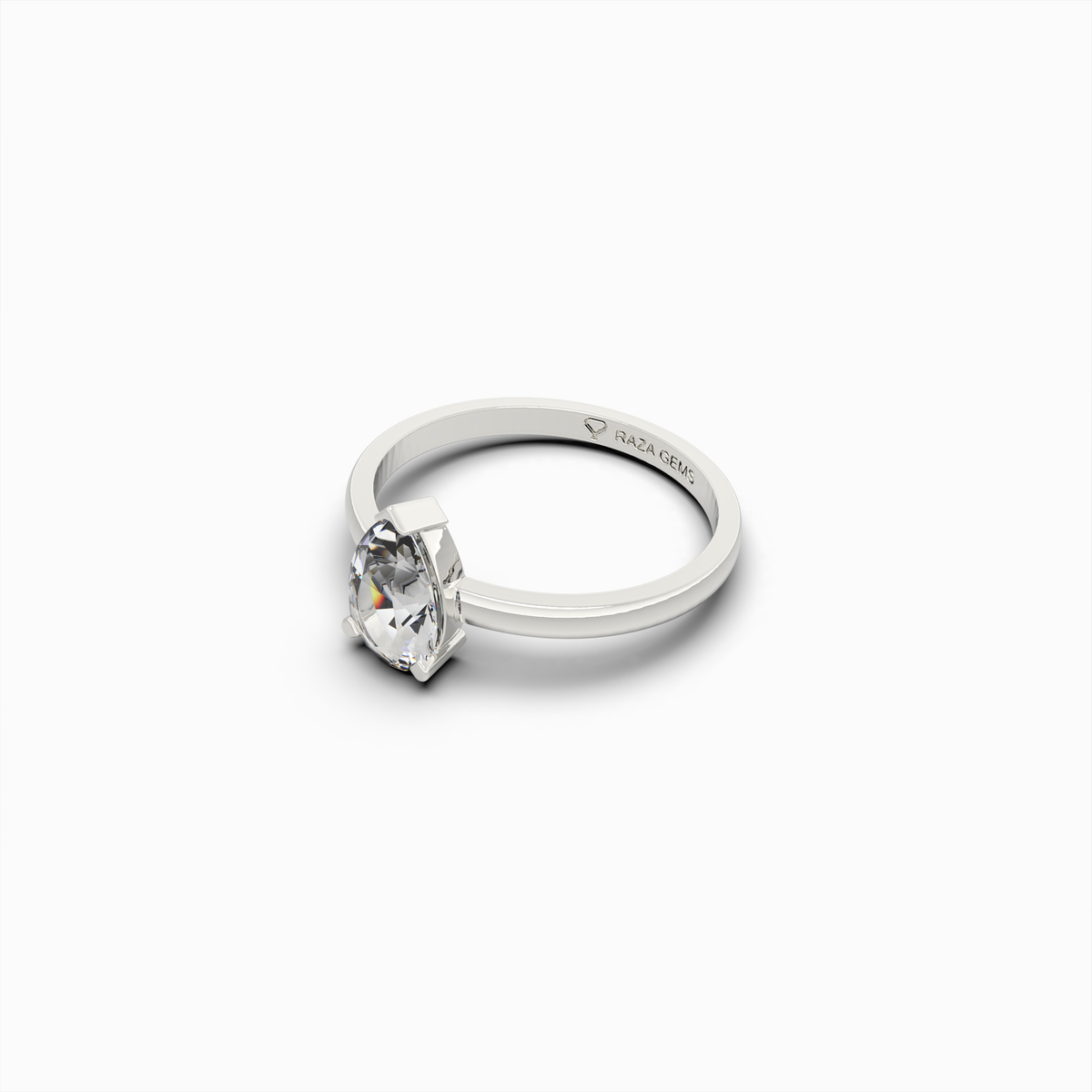 2 Carat Natural Diamond Ring in Pear Cut - Mila