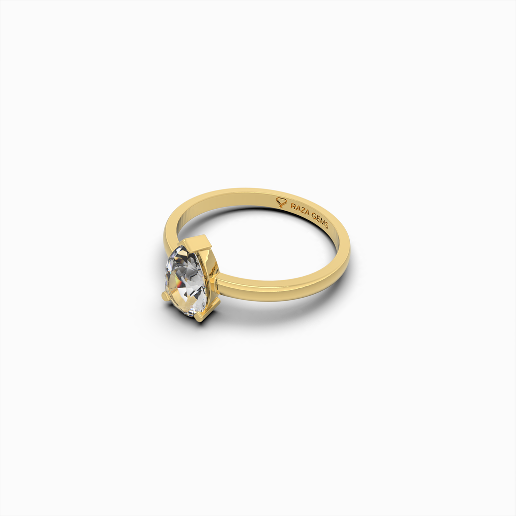 2 Carat Natural Diamond Ring in Pear Cut - Mila