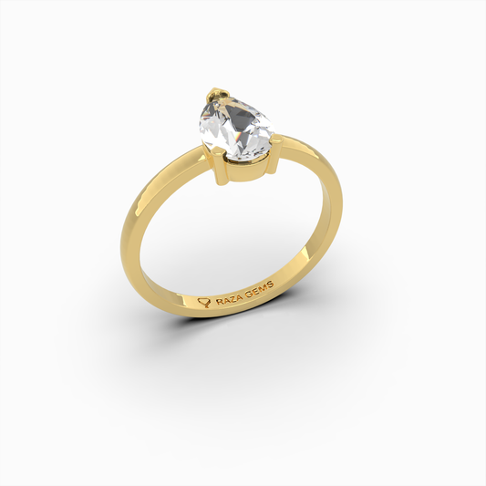 2 Carat Natural Diamond Ring in Pear Cut - Mila
