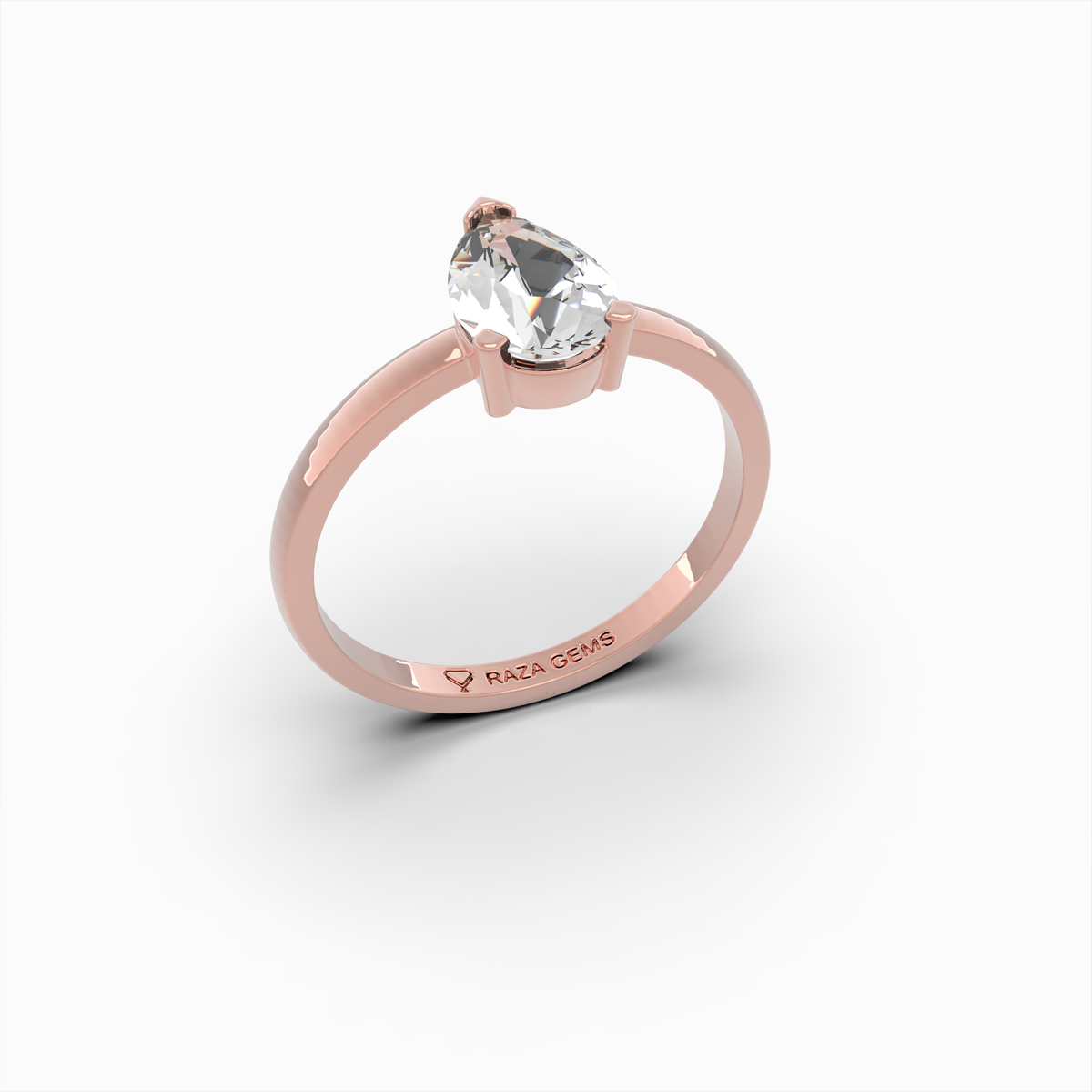 2 Carat Natural Diamond Ring in Pear Cut - Mila