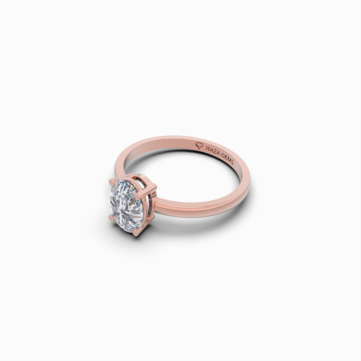 2 Carat Natural Diamond Ring in Oval Cut - Tamara
