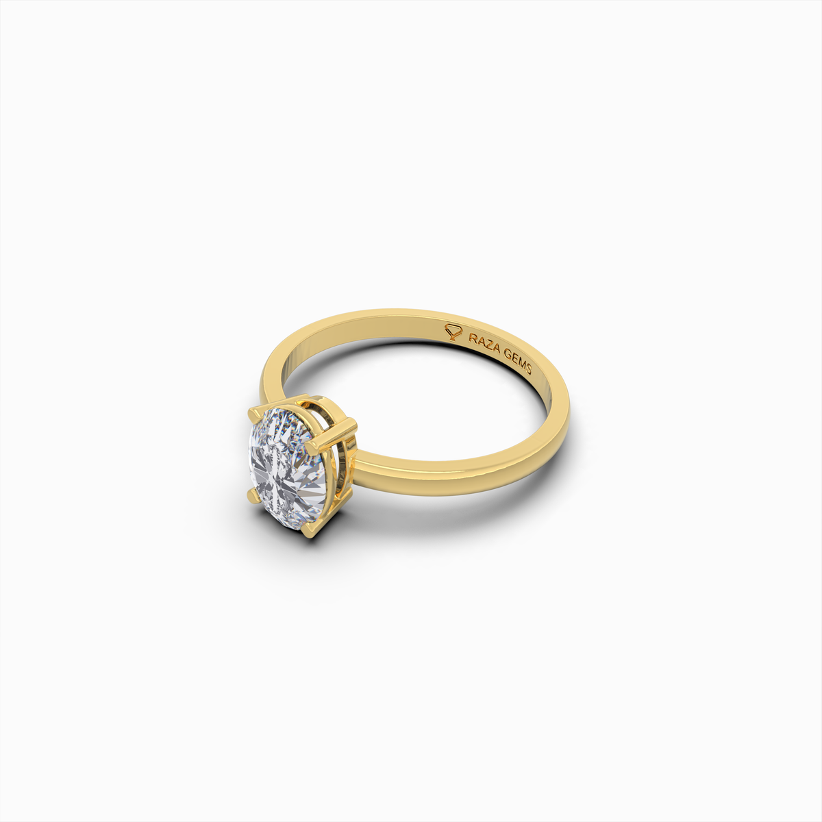 2 Carat Natural Diamond Ring in Oval Cut - Tamara