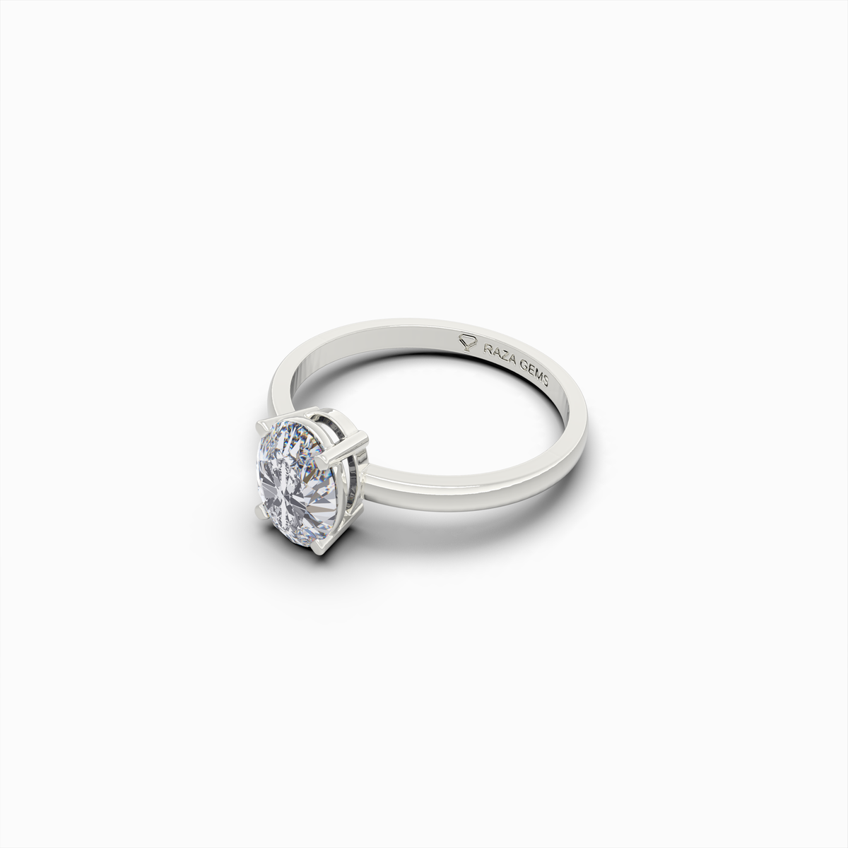 2 Carat Natural Diamond Ring in Oval Cut - Tamara