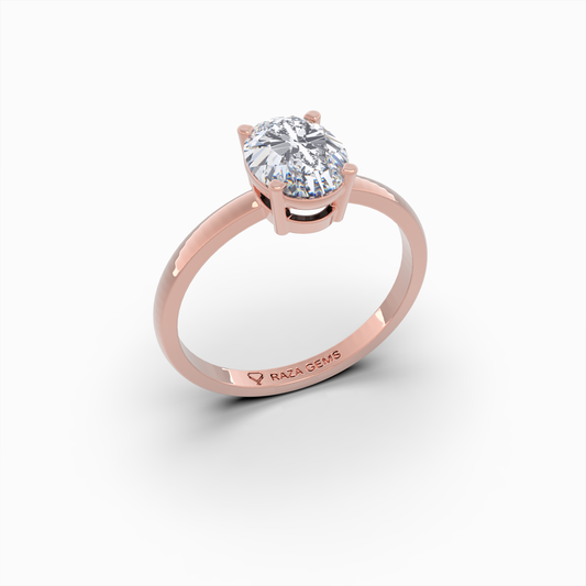 2 Carat Natural Diamond Ring in Oval Cut - Tamara