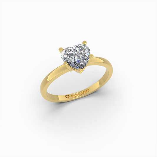 2 Carat Natural Diamond Ring in Heart Shape - Agata