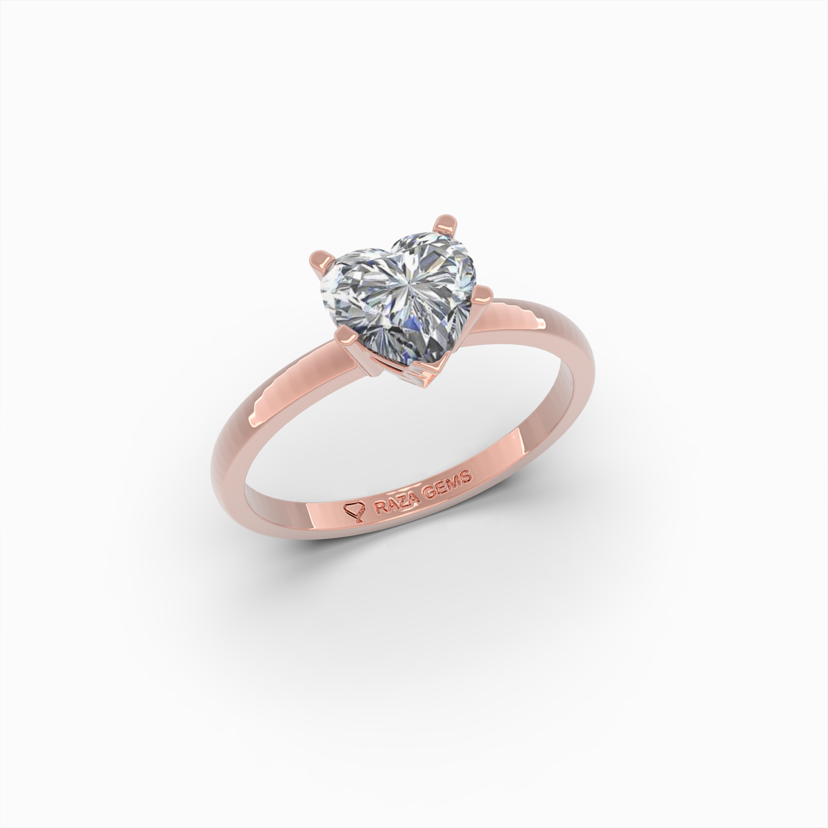 2 Carat Natural Diamond Ring in Heart Shape - Agata