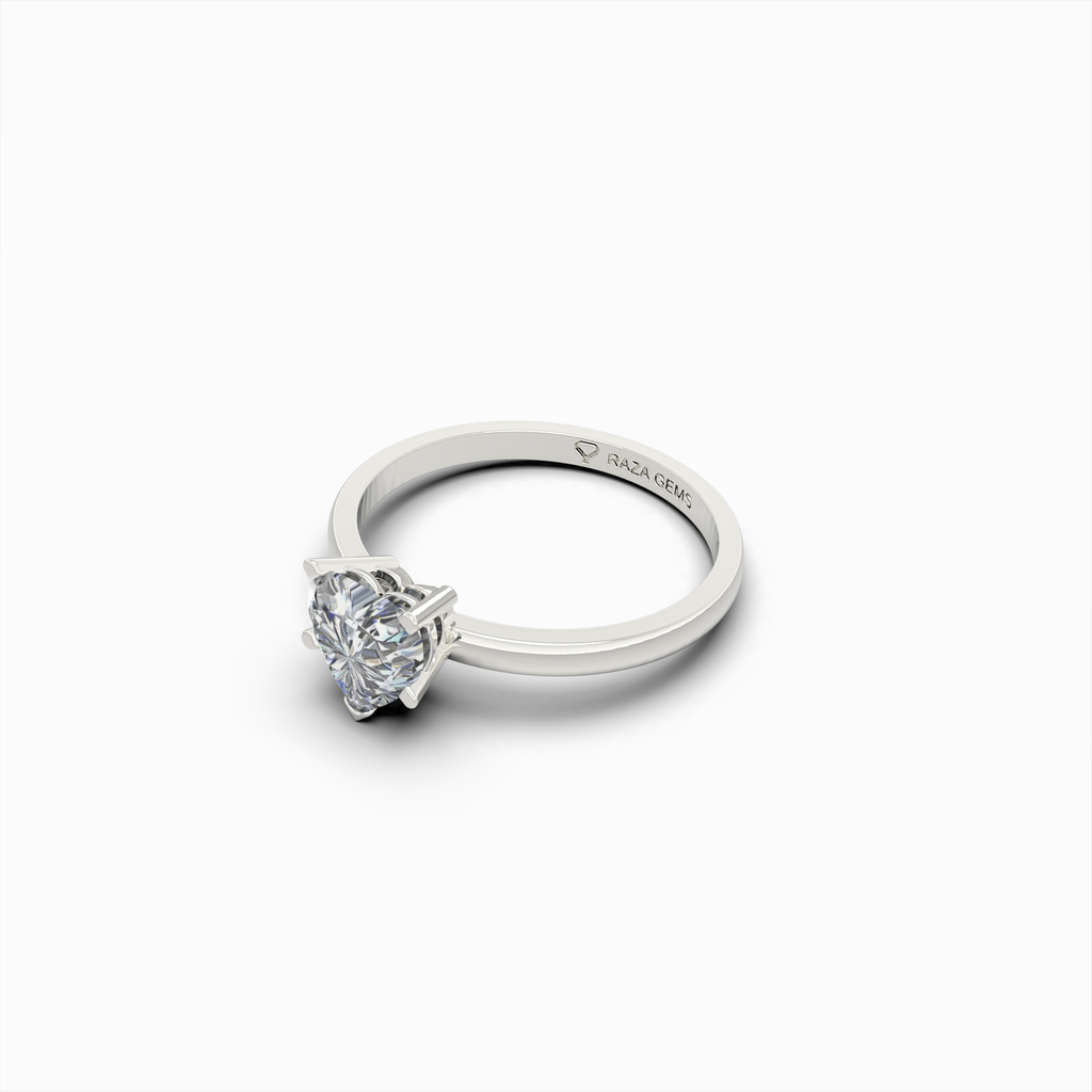 2 Carat Natural Diamond Ring in Heart Shape - Agata