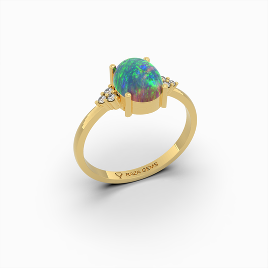 Natural Opal Ring in Oval Shape - Anfisa