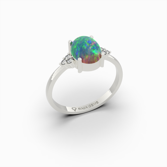 Natural Opal Ring in Oval Shape - Anfisa