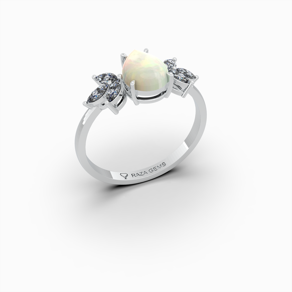 Natural Opal Ring Round Shape - Inga