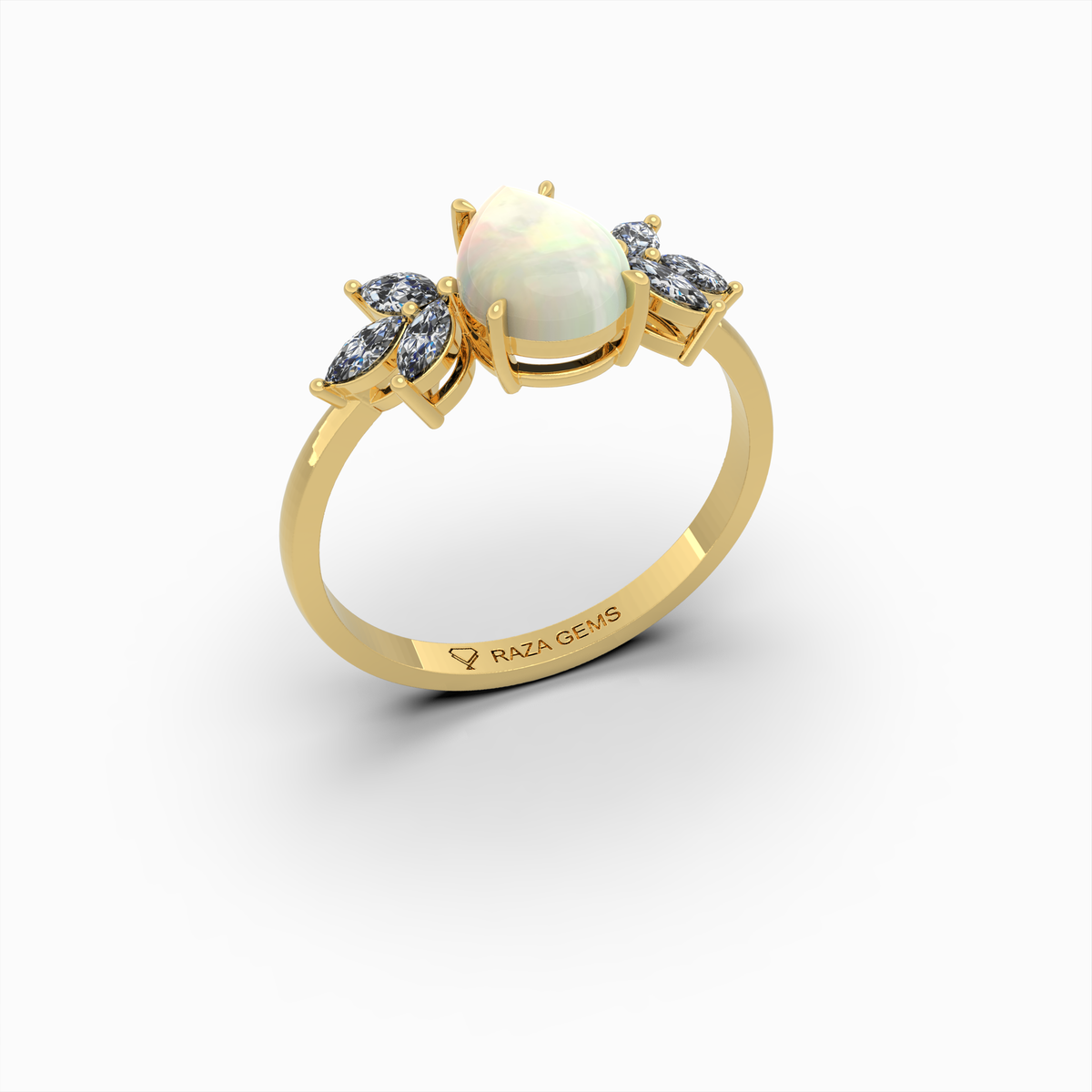 Natural Opal Ring Round Shape - Inga