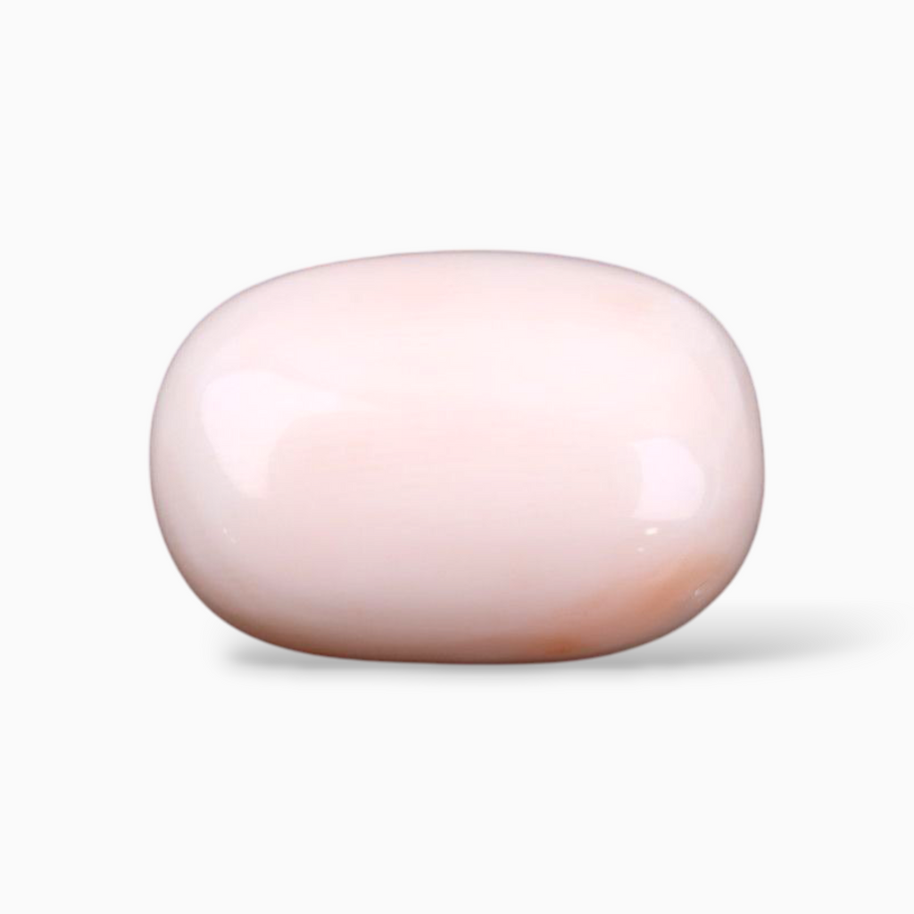 Buy Now Pink Coral Stone 11.76 Carats In Oval Cabochon Shape 11.3x16.6mm Size