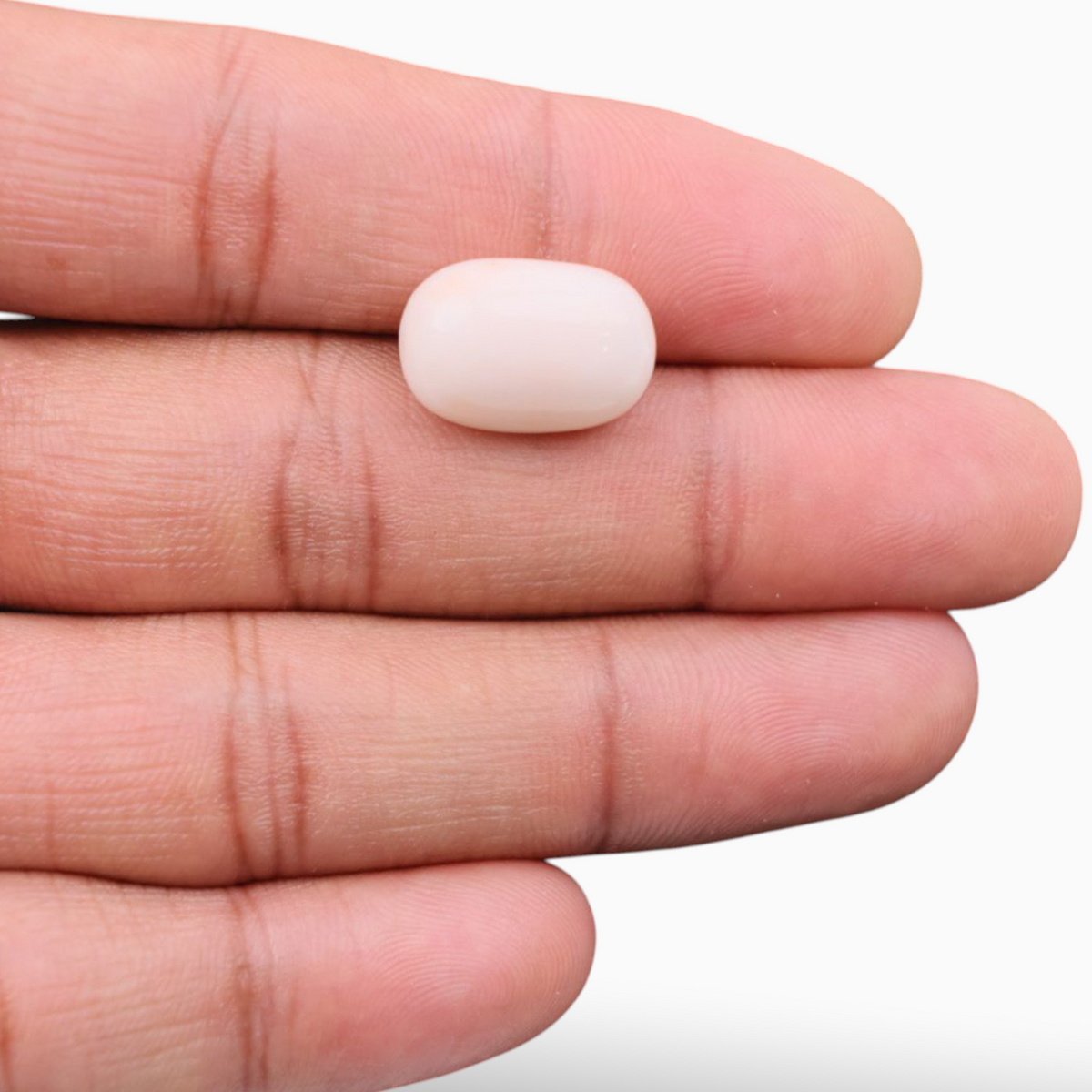 Buy Now Pink Coral Stone 11.76 Carats In Oval Cabochon Shape 11.3x16.6mm Size